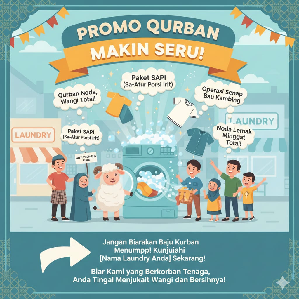 Promo Qurban Makin Seru dengan Nama-Nama Kreatif untuk Bisnis Laundry