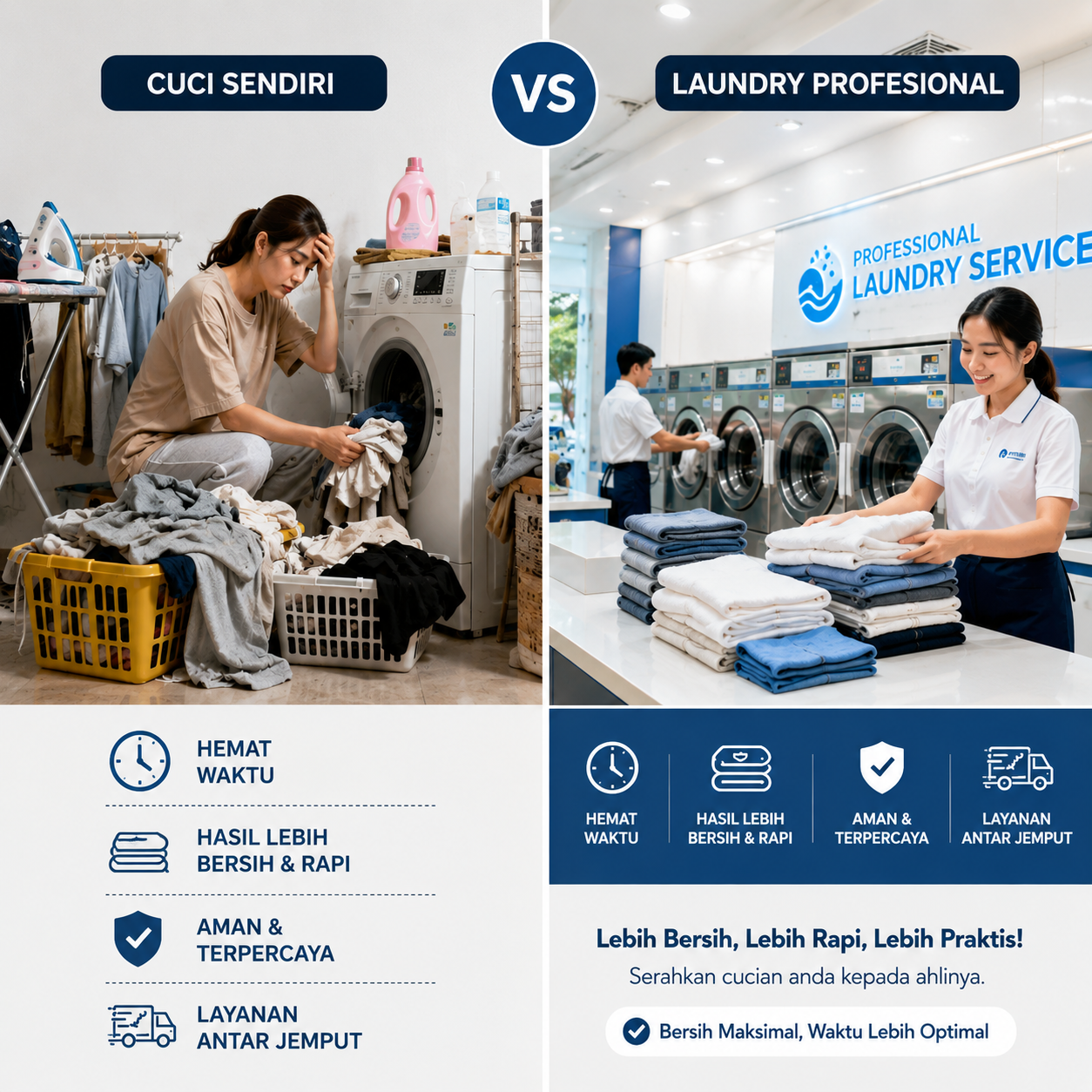Laundry Kiloan vs Cuci Sendiri: Mana yang Lebih Hemat Waktu dan Biaya?