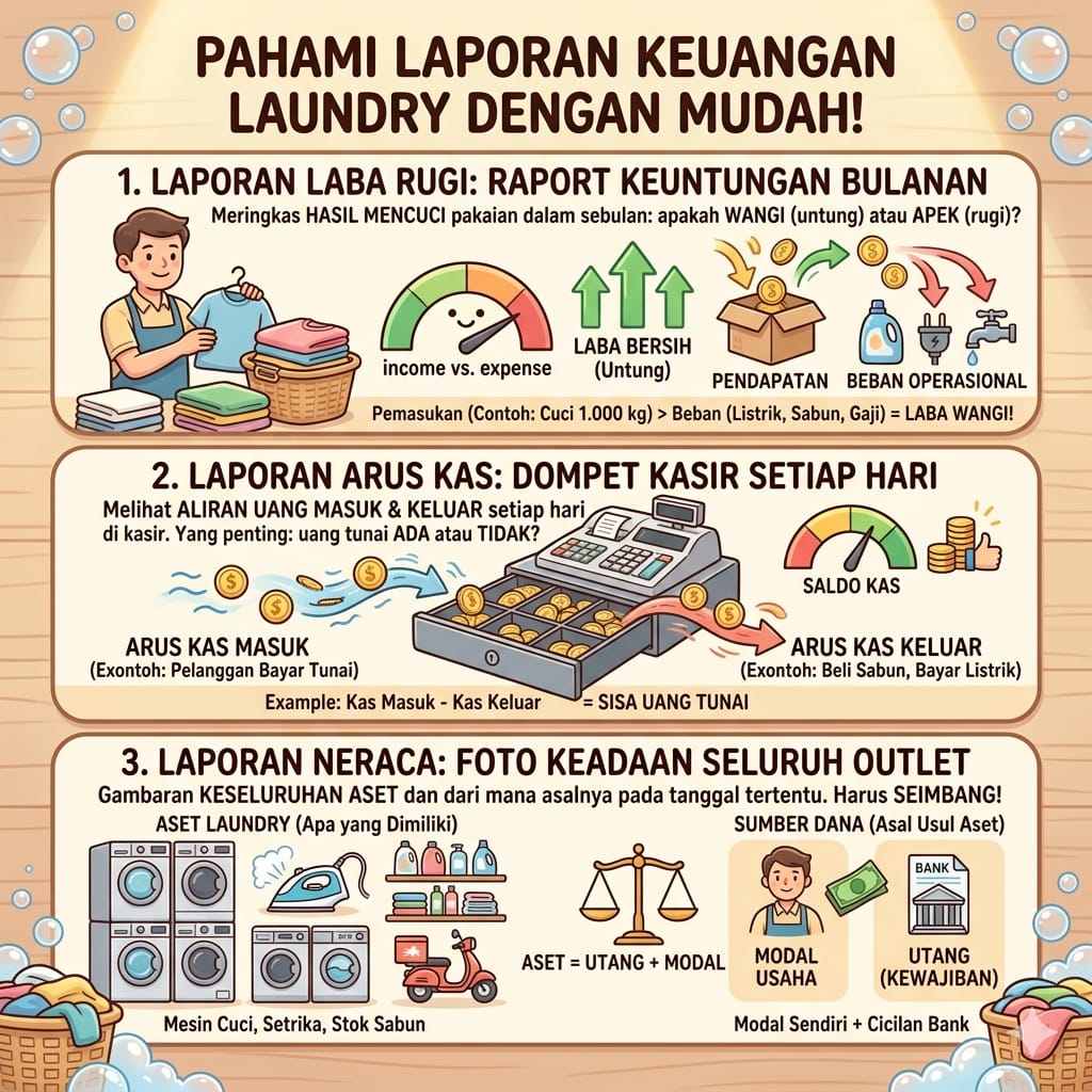 3 Laporan Keuangan Penting untuk Bisnis Laundry yang Wajib Anda Pahami