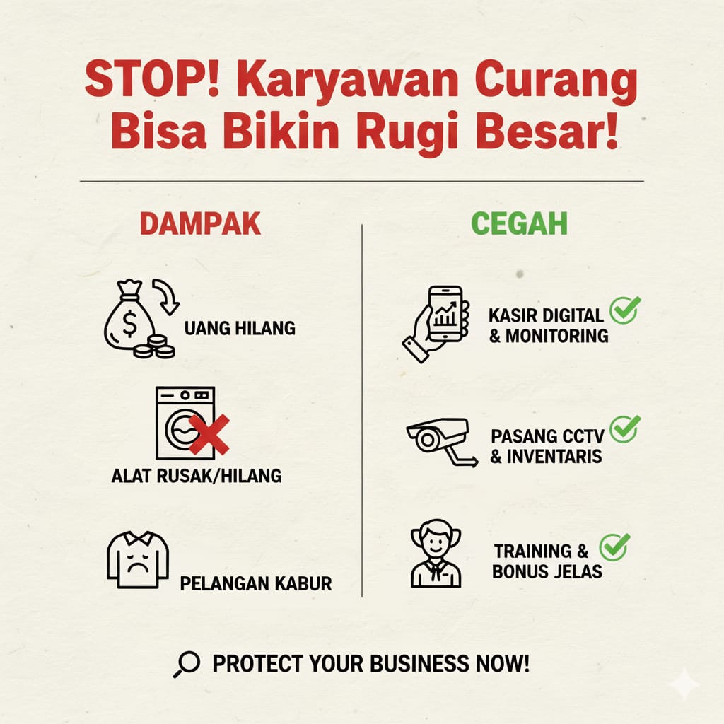 STOP! Karyawan Curang Bisa Bikin Rugi Besar di Usaha Laundry!
